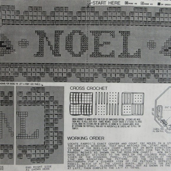 Ann Benson Noel Rose Octagon Christmas Tree Skirt Kit 40” Counted Point CH01 - Picture 7 of 10